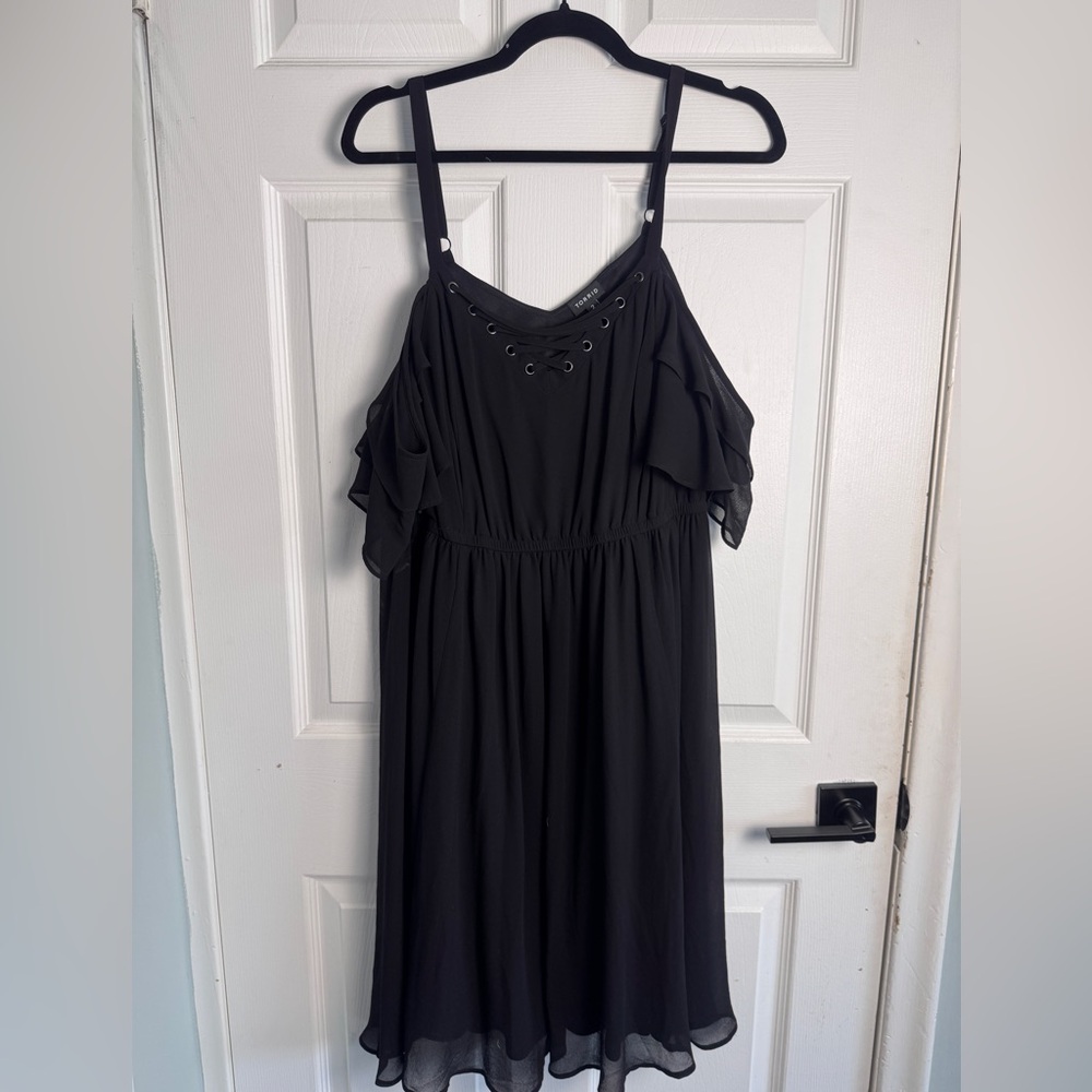 Torrid Black Maxi Dress with Lace-Up Detail
